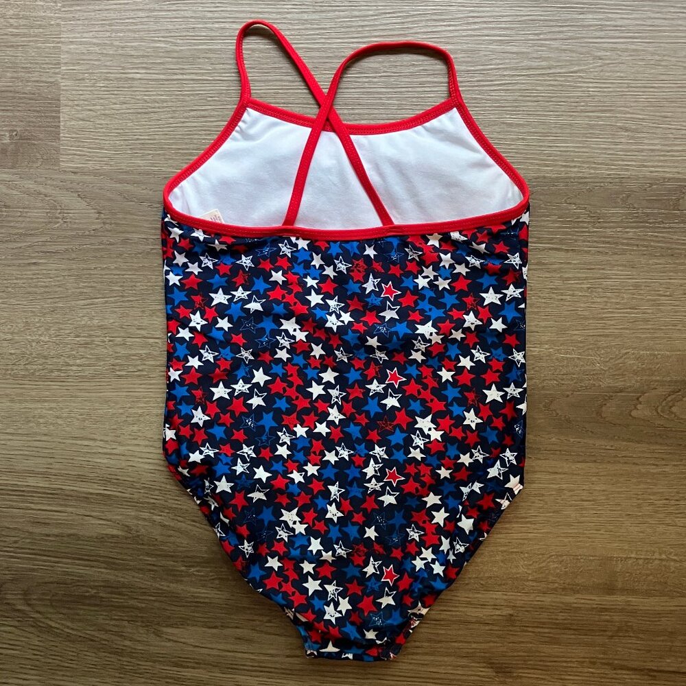 Ocean Pacific 10/12 Red White Blue Stars Patriotic 1-Piece Swimsuit - Picture 2 of 3